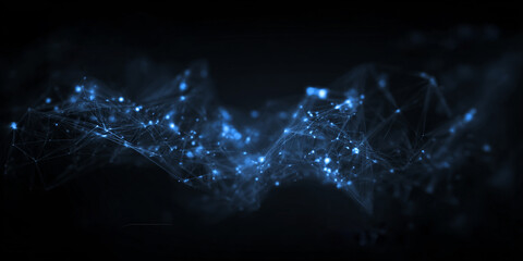 INTERFAZ FUTURISTA DE IA: LÍNEAS DE DATOS AZULES NEÓN MINIMALISTAS