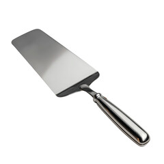A sleek stainless steel cake spatula with an ergonomic handle perfect for serving and slicing cakes or pies. A must-have tool in every kitchen.