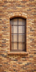 Obraz premium Classic brown stone brick wall with a glazed brick window featuring soft natural light
