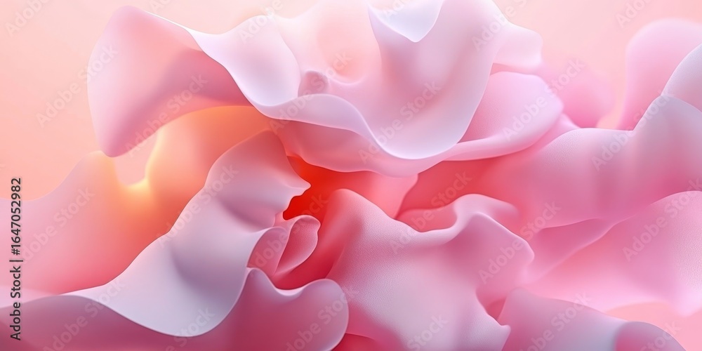 Canvas Prints abstract rose pastel pink curves with gentle flowing texture and soft shapes in modern art style