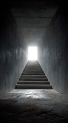 Obraz premium Concrete stairwell leading to bright light
