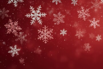 Beautiful snowflakes on a red background creating a festive winter feel