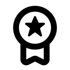 Obraz premium Medal Icon with Star and Ribbon