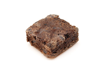 organic protein square shaped bite snack isolated on white background. dry energy bar