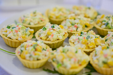 delicious food, closeup view. catering