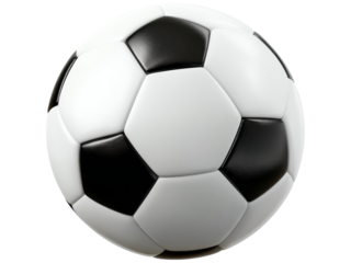 Classic black and white soccer ball isolated on black background, Isolated On White Background, Png Transparent