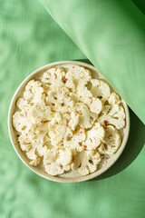 fresh cauliflower salad with cheese