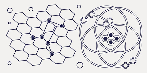 Geometric patterns and interconnected networks of hexagonal structures