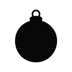 Fototapeta premium A single black Christmas tree ornament silhouetted against a white background