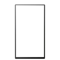 Smartphone outline, thin bezels, darker lower edge isolated on white