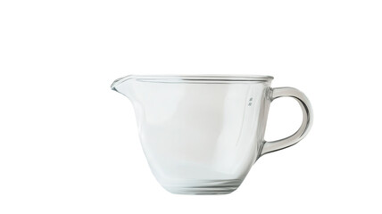 Transparent glass measuring cup showcases its design for accurate measuring in baking and cooking tasks
