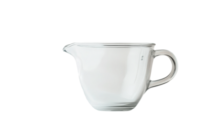 Transparent glass measuring cup showcases its design for accurate measuring in baking and cooking tasks