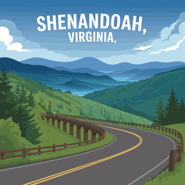 Shenandoah Virginia Blue Ridge Parkway Scenic Poster