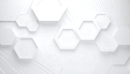 White Hexagonal 3D Pattern on Textured Background
