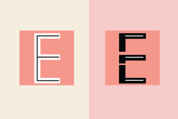  Stylish E letter logo vector with elegant fashion and beauty elements, perfect for clothing brands, salons, cosmetics, and luxury lifestyle branding.