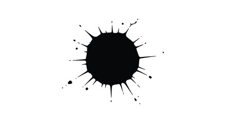 Black Ink Splatter Isolated on White Background for Grunge or Artistic Design