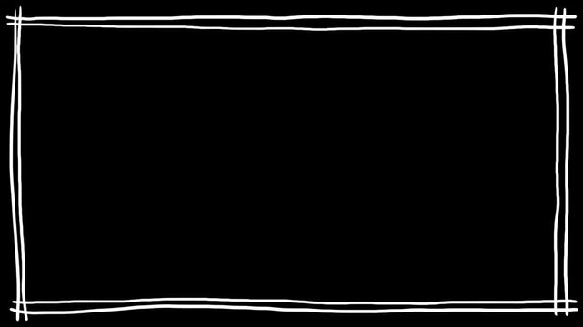手書きのフレーム,透過背景,二重線