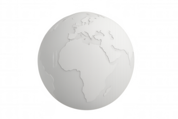 Rotating translucent globe highlighting european and african landmasses, perfect for geographic visualization and learning materials