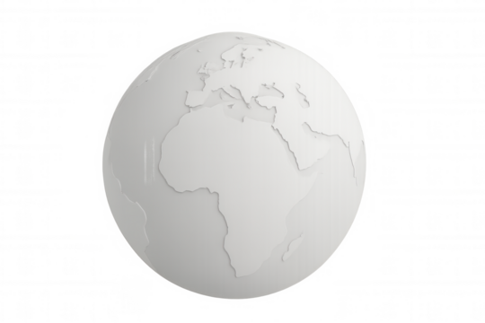 Rotating translucent globe highlighting european and african landmasses, perfect for geographic visualization and learning materials