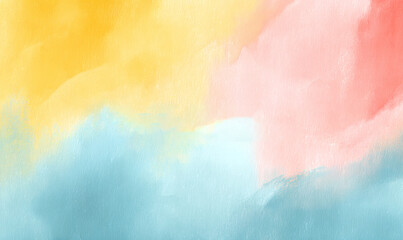 Fototapeta premium FONDO MINIMALISTA ACUARELA: AMARILLO, ROSA Y AZUL CELESTE