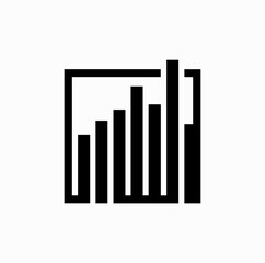 Bar Chart Silhouette – Minimalist Business Growth Icon