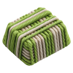 Isolated Yarn Key Cap on a Keyboard Styled with Green Stripes