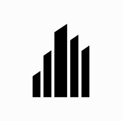 Bar Chart Silhouette – Minimalist Business Growth Icon