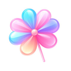 Colorful flower shaped lollipop with a vibrant rainbow gradient - Element