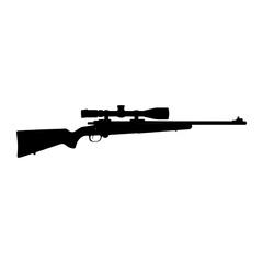 Black silhouette of a rifle with a scope firearm weapon