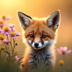 Obraz premium red fox in a field