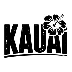 Kauai tropical flower lettering hibiscus