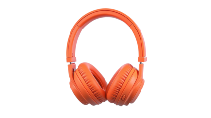 Vibrant orange wireless headphones for music lovers seeking comfort and style. Enjoy your favorite tunes!