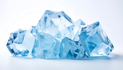 Fototapeta premium Ice Cubes with White Background.