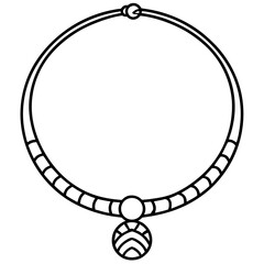 Fototapeta premium Choker Torque Necklace line art vector