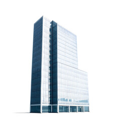 Obraz premium Modern office building with transparent background reaching for the sky