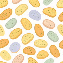 Fototapeta premium Colorful Flatbread Pattern Delicious Baked Goods Design.