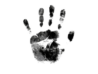 Grungy handprint on black background abstract art, Isolated On White Background, Png Transparent