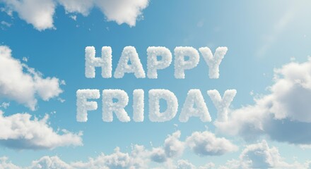 Happy Friday Cloud Message In A Blue Sky, Happy Friday