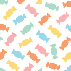 Colorful sweet candy seamless pattern background.