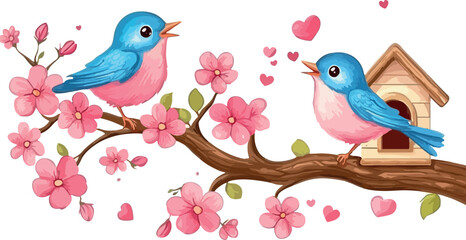 Two birds on a branch