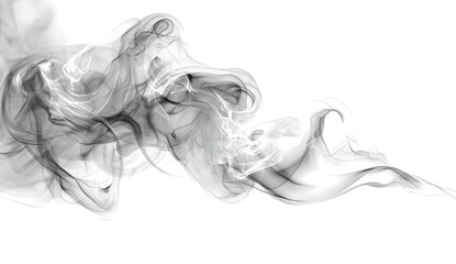 Abstract smoke swirls against white background