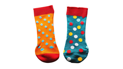 Brightly colored polka dot socks are laid out, showcasing their fun patterns, perfect for casual wear