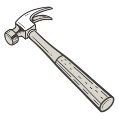 Illustration of a hammer, a hand tool used for construction, building, and carpentry isolated on white background