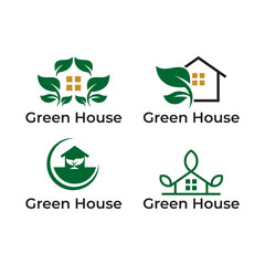 Sustainable Greenhouse Logos with Leaf and Eco Concepts
