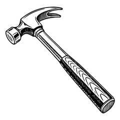 Illustration of a hammer, a versatile tool used for driving nails and various construction tasks isolated on white background