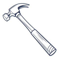 Illustration of a hammer isolated on white background, a versatile tool for construction and carpentry work, perfect for repair and building projects
