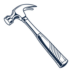 Illustration of a hammer tool for construction and repair isolated on white background