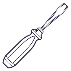 Fototapeta premium Illustration of a screwdriver, a hand tool for turning screws, isolated on white background