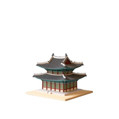 3d rendered illustration of a traditional korean pavilion isolated on transparent background