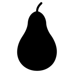 Simple black silhouette of a pear clean vector icon